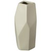Uniquewise 12" H Decorative Ceramic Multi Paned Vase, Modern Style Centerpiece Table Vase Beige, Large QI004349.L